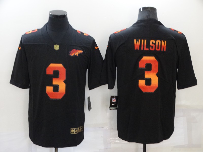 Men's Denver Broncos Russell Wilson #3 Black Jersey